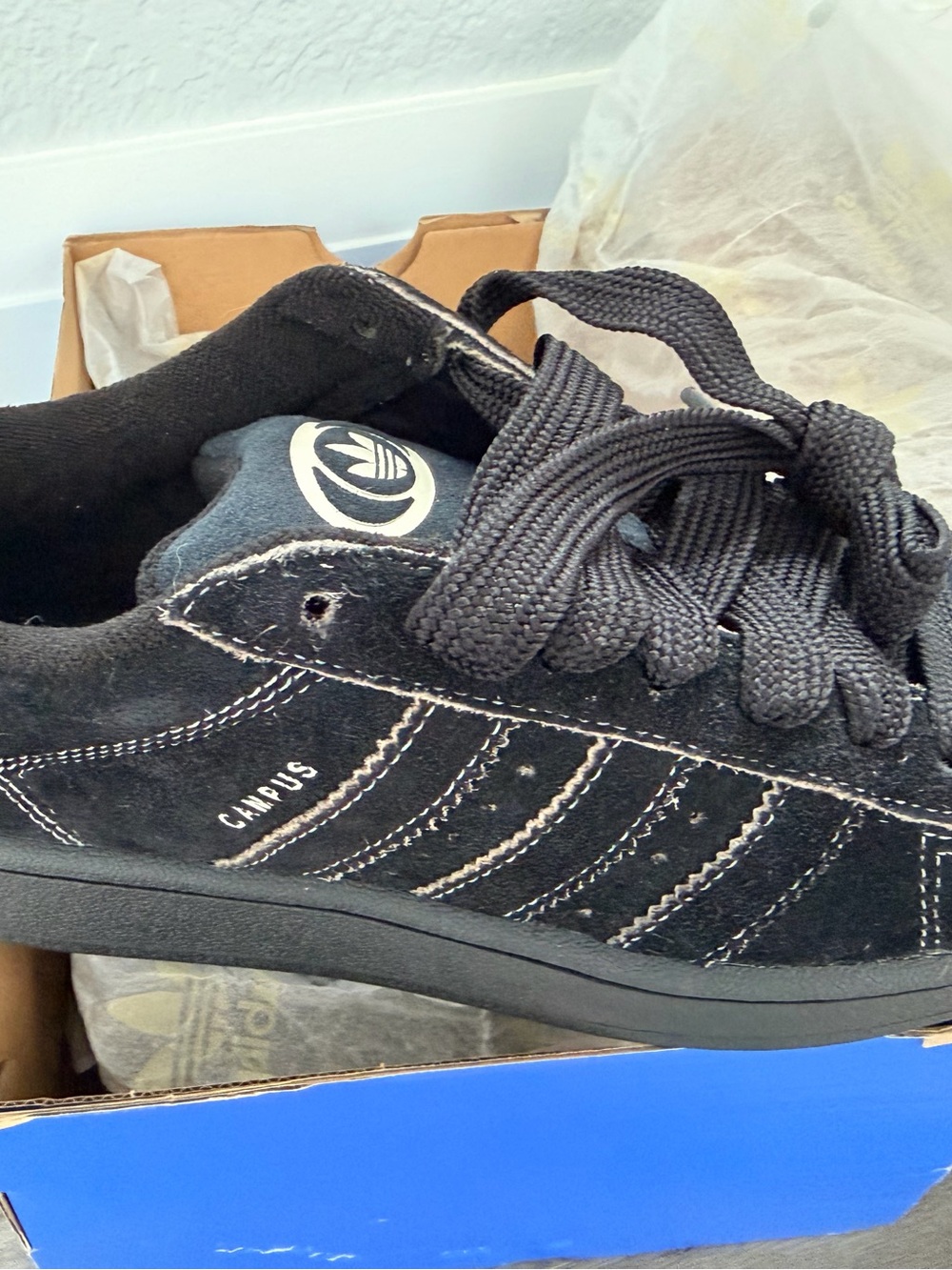 adidas Black Suede Campus Low-Top Sneakers